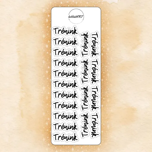 Textové samolepky - Trénink - Velikost textu plánovacích samolepek: Velký text, Vzhled plánovacích samolepek: Bez obrázku