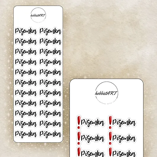 Textové samolepky - Písemka - Velikost textu plánovacích samolepek: Velký text, Vzhled plánovacích samolepek: Bez obrázku