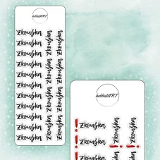 Textové samolepky - Zkouška