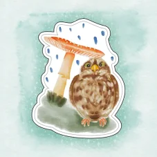 Kusová samolepka - Grumpy owl