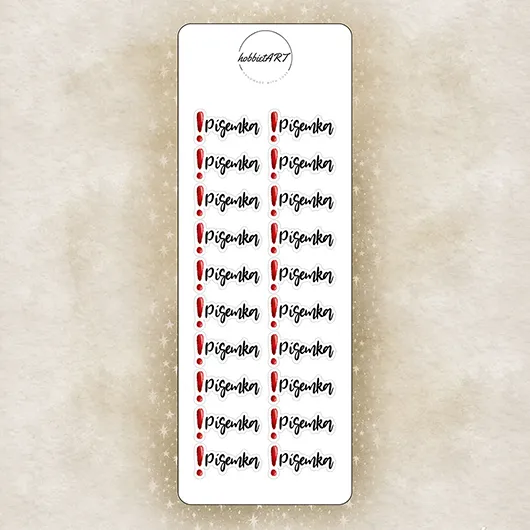 Textové samolepky - Písemka - Velikost textu plánovacích samolepek: Velký text, Vzhled plánovacích samolepek: S obrázkem