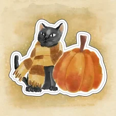 Kusová samolepka - Pumpkin cat