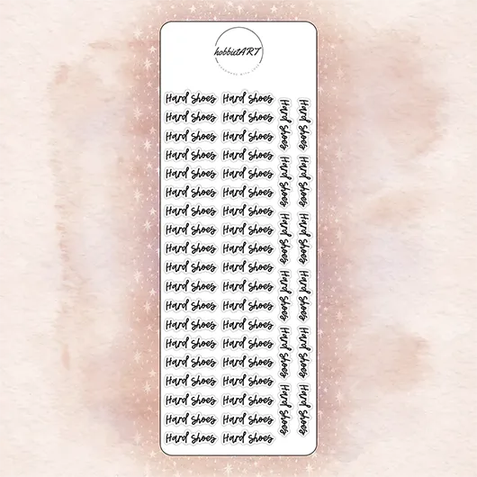 Textové samolepky - Hard shoes - Velikost textu plánovacích samolepek: Malý text