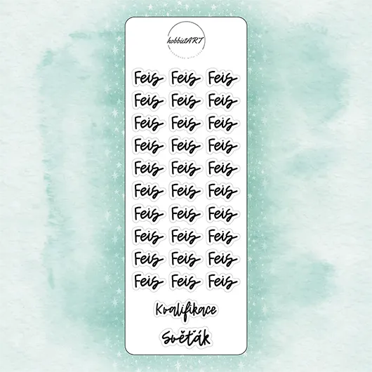 Textové samolepky - Feis - CZ verze - Velikost textu plánovacích samolepek: Velký text